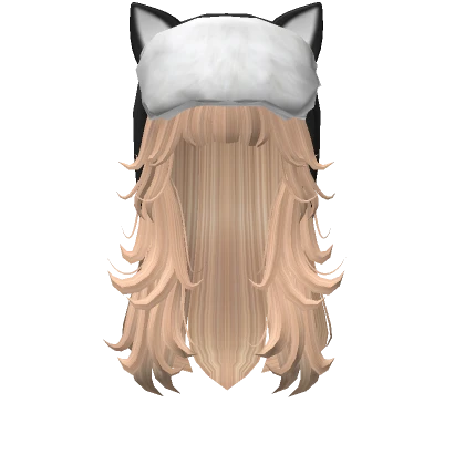 Blonde Layered Wolf Cut Hair w/ Ushanka Cat Ears