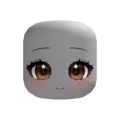 kawaii freckled doe brown chibi face (recolorable)