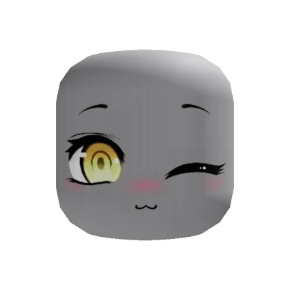 Yellow Cute Chibi Wink Lashes Eyes Face