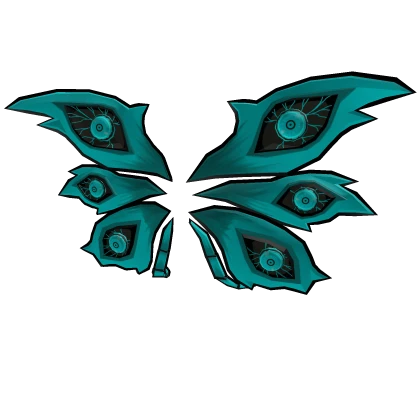 Ghoul Wings Cartoony Cyan