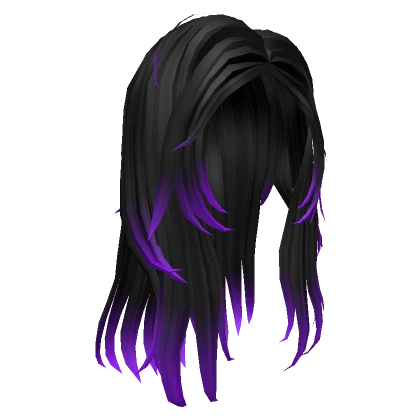 Long Black Hair with Purple Ombre