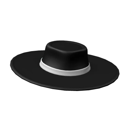 Black/White Wide Brim Hat