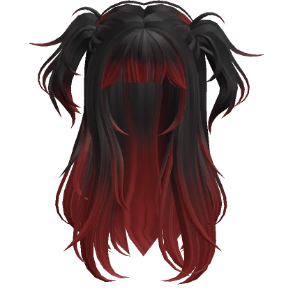 Messy Pigtails Wolfcut in Red & Black