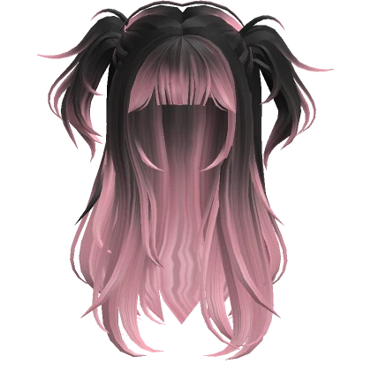 Messy Pigtails Wolfcut in Pink & Black