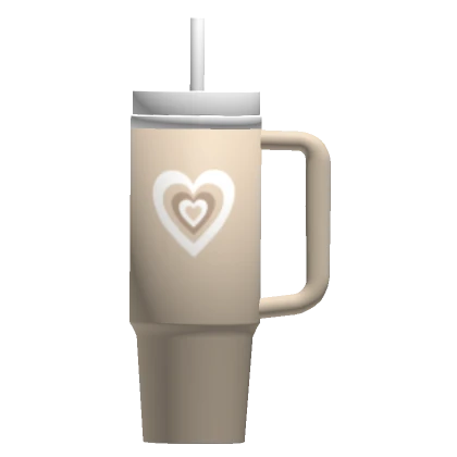 Preppy Beige Heart Wave Cup