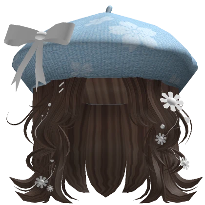 Wavy Blossom Beret Hair - Brown