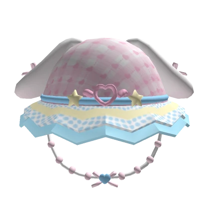 Pastel puppy plaid ruffle bucket w heart beads