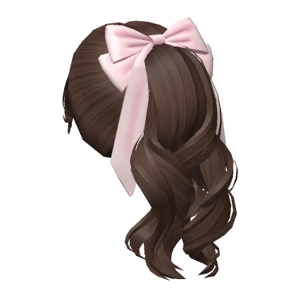 Wavy Flowy Ponytail w/ Bow (Brown)