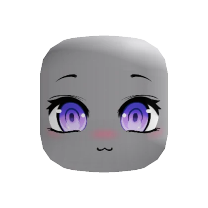 Purple Cute Chibi Anime Girl Lashes Eyes Face