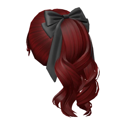 Wavy Flowy Ponytail w/ Bow (Red)