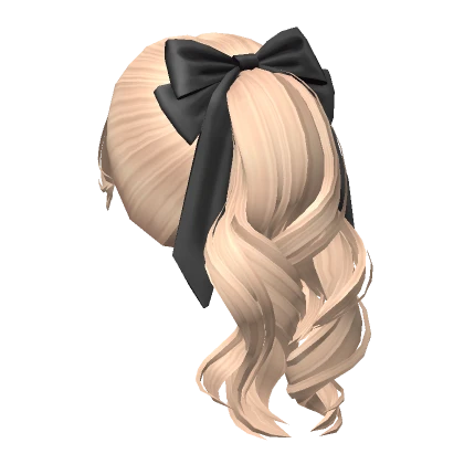 Wavy Flowy Ponytail w/ Bow (Blonde)