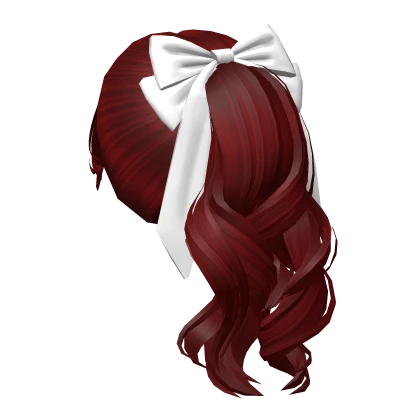 Wavy Flowy Ponytail w/ Bow (Red)