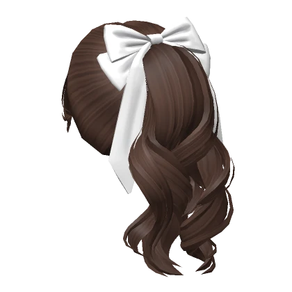 Wavy Flowy Ponytail w/ Bow (Brown)