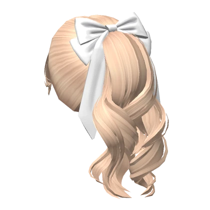 Wavy Flowy Ponytail w/ Bow (Blonde)