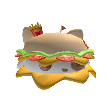 cute kawaii hamburger hungry dog 