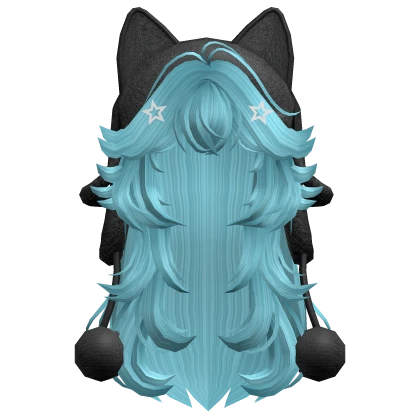 Wolfcut Hair w/ Cat Ushanka (Blue)