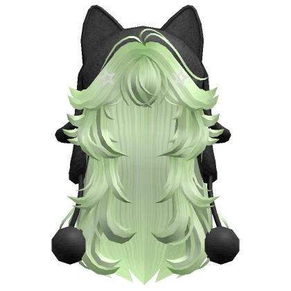 Wolfcut Hair w/ Cat Ushanka (Green)