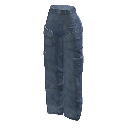 Blue denim cargo pants