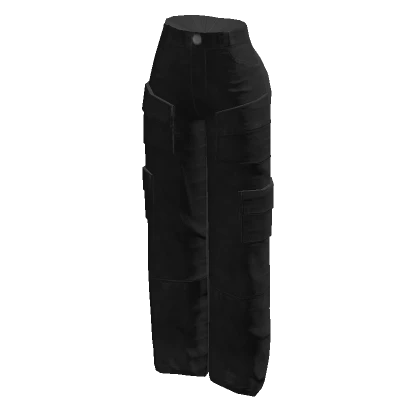 Black cargo denim pants 