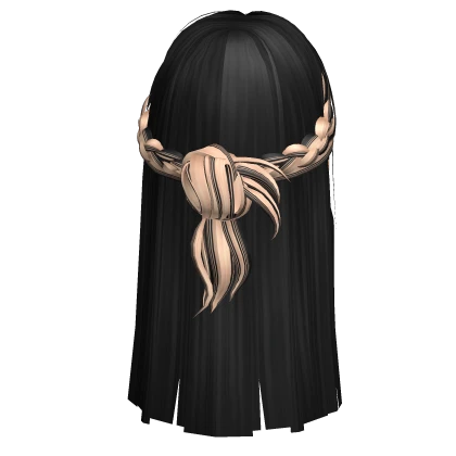 Two-Tone Long Straight Braid Bun