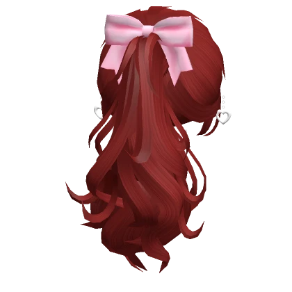 Valentines Ponytail w/ Bow & Earrings in Red