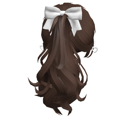 Valentines Ponytail w/ Bow & Earrings in Brown