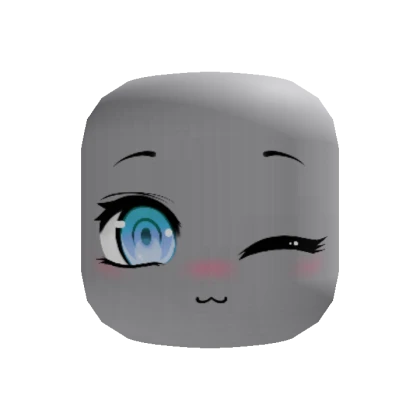 Blue Cute Chibi Wink Lashes Eyes Face