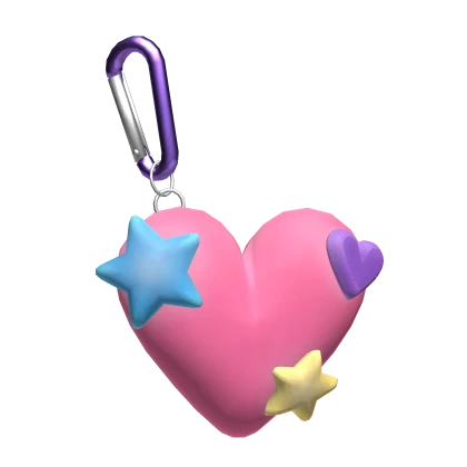 Pink Heart Preppy Key Chain