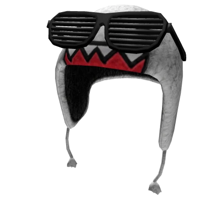 White Domo Beast Bear With Dark Glasses Beanie