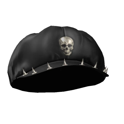 black gold emo y2k spikes skull punk beret cap