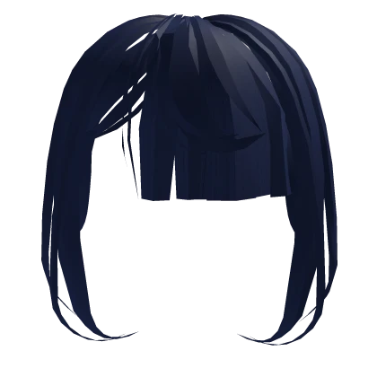 Navy Kawaii Side Straight Bangs