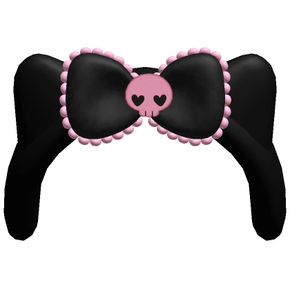 ♡ kawaii emo skull pink kitty headband