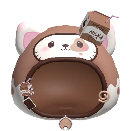 ♡ kawaii chocolate milk kitty hood