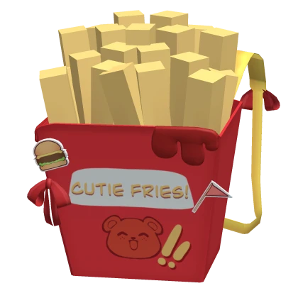 ୨୧ Cute matching french fries bear backpack 3.0