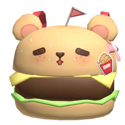 ୨୧ Cute matching burger bear backpack 3.0