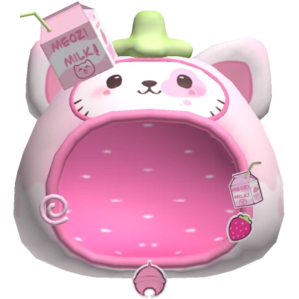 ♡ kawaii strawberry milk kitty hood