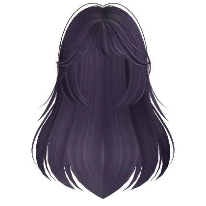 Long Flowy Anime Hair w/ Bangs (Dark Purple)