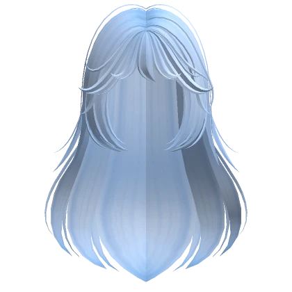 Long Flowy Anime Hair w/ Bangs (Light Blue)