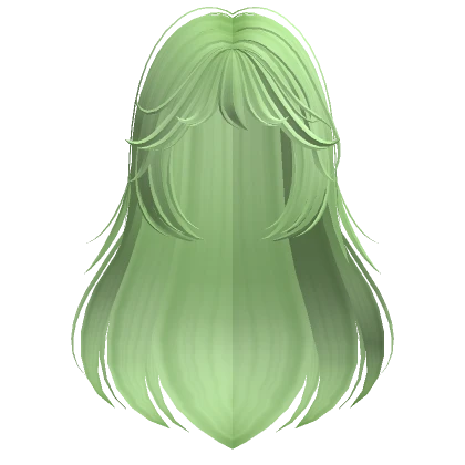 Long Flowy Anime Hair w/ Bangs (Light Green)