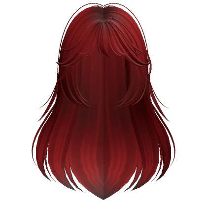 Long Flowy Anime Hair w/ Bangs (Red)