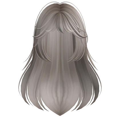 Long Flowy Anime Hair w/ Bangs (Silver)