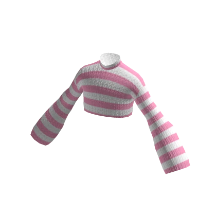 Cropped Striped Pink Sweater 