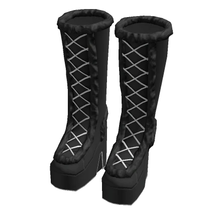  ☆ snow fur boots black