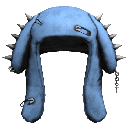 spiked emo grunge bunny beanie (blue)