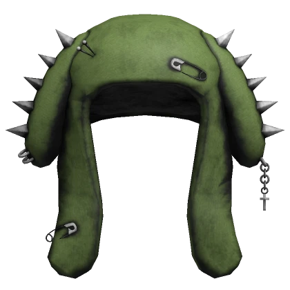 spiked emo grunge bunny beanie (green)