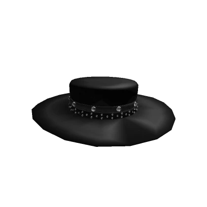 black decorated wide brim hat