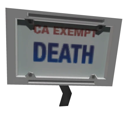 Death's Licence Plate