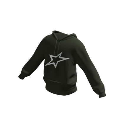 Dark Green  Y2K Star Hoodie