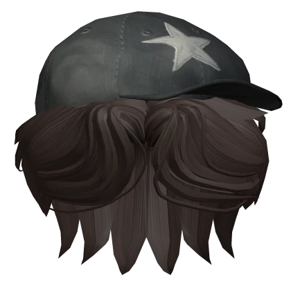 Parted Boy Hair w/ Y2K Cap in Brown