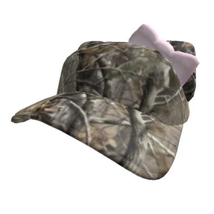 Kawaii Camo Kitty Cap Bow 